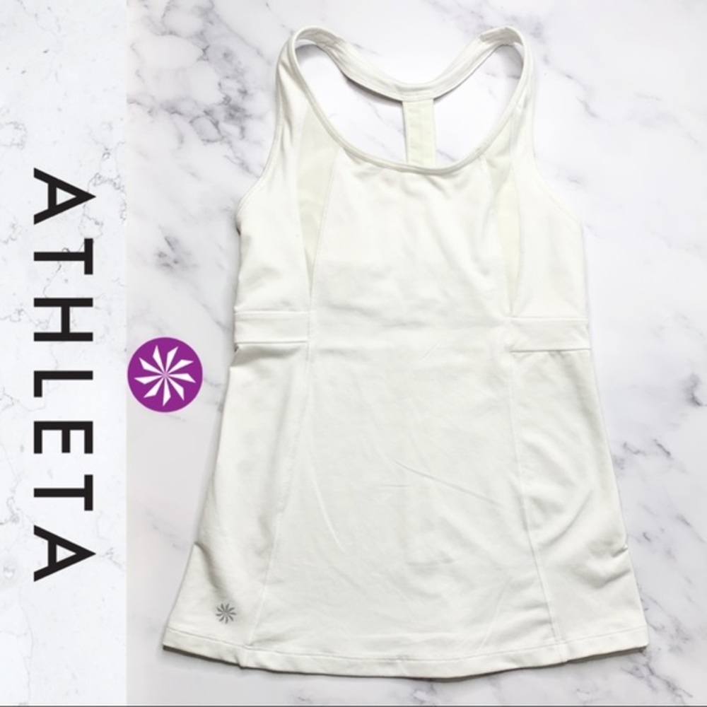 Athleta White T-Back Sleeveless Active Top Size S